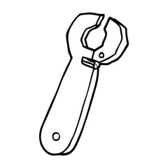 line drawing cartoon spanner tool