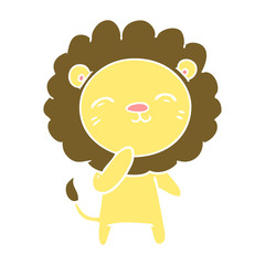 flat color style cartoon lion