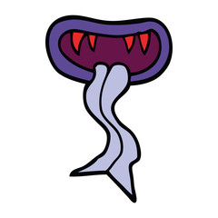 cartoon doodle monster mouth