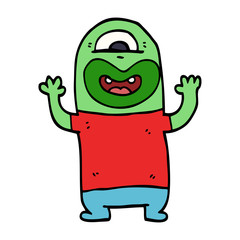 cartoon doodle alien monster