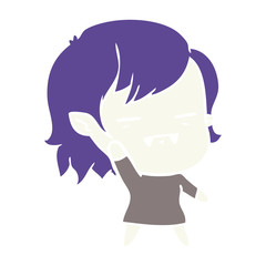 flat color style cartoon undead vampire girl