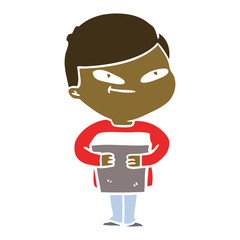 flat color style cartoon boy