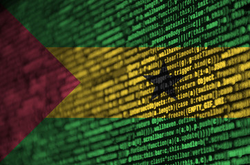 Sao Tome and Principe flag  is depicted on the screen with the program code. The concept of modern...