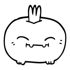 line drawing cartoon happy root vegetable