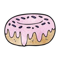 cartoon doodle donut with sprinkles