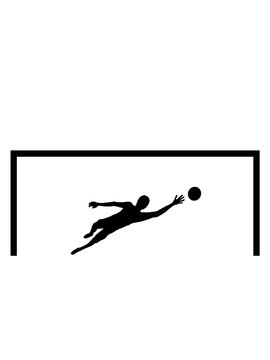 silhouette goalkeeper diving save soccer ball clip art preview