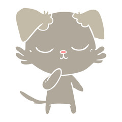cute flat color style cartoon dog