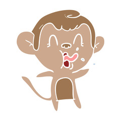 crazy flat color style cartoon monkey