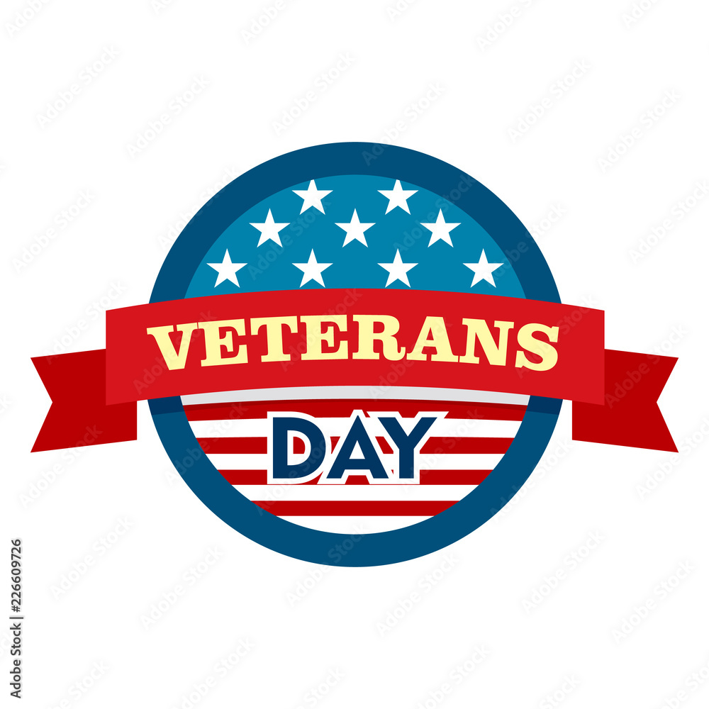 Sticker heroes veterans day logo. flat illustration of heroes veterans day vector logo for web design