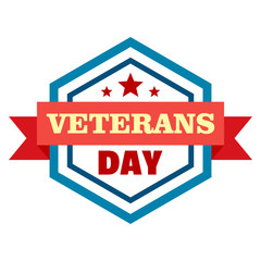 Star veterans day logo. Flat illustration of star veterans day vector logo for web design