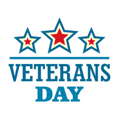 Stars veterans logo logo. Flat illustration of stars veterans logo vector logo for web design
