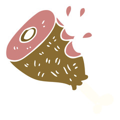 cartoon doodle cooked meat