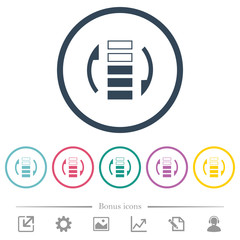 Refresh rate flat color icons in round outlines