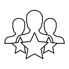 Star customer retention icon. Outline illustration of star customer retention vector icon for web design isolated on white background