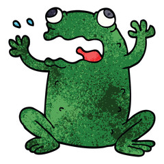 cartoon doodle burping toad