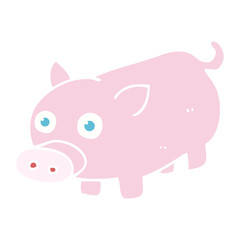 flat color illustration of a cartoon piglet