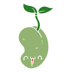 cute flat color style cartoon seed sprouting