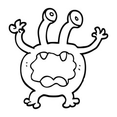 line drawing cartoon monster