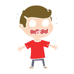 flat color style cartoon man totally stressed out