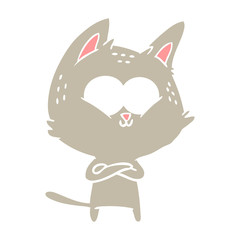 flat color style cartoon cat