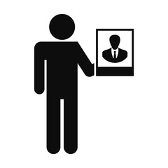 Man present candidate icon. Simple illustration of man present candidate vector icon for web design isolated on white background