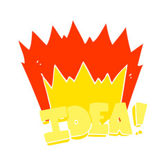 flat color illustration of a cartoon idea symbol
