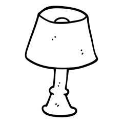 line drawing cartoon regular lamp