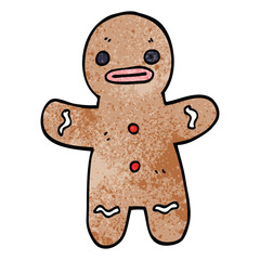 Obraz na płótnie Canvas cartoon doodle gingerbread man