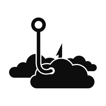 Phishing cloud data icon. Simple illustration of phishing cloud data vector icon for web design isolated on white background