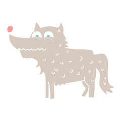 flat color illustration of a cartoon dog