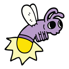 cartoon doodle glow bug