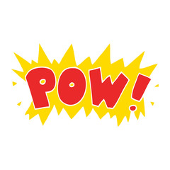 cartoon doodle word pow