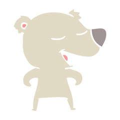 flat color style cartoon bear