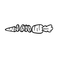 Obraz premium line drawing cartoon chopped carrot