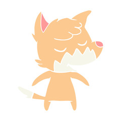 friendly flat color style cartoon fox
