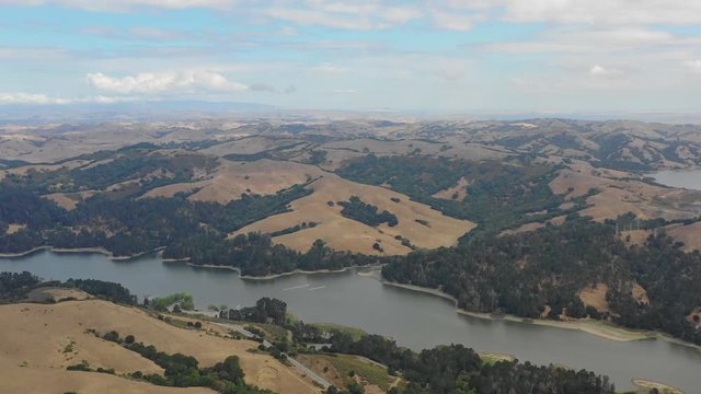 Aerial Footage of San Pablo Reservoir in East Bay, Northern California