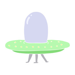 flat color illustration of a cartoon spaceship