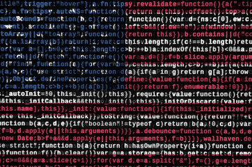 United States of America flag  is depicted on the screen with the program code. The concept of...