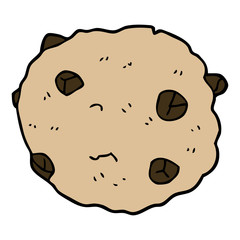 cartoon doodle chocolate chip cookie