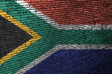 South Africa flag  is depicted on the screen with the program code. The concept of modern...