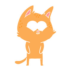 Obraz na płótnie Canvas flat color style cartoon cat