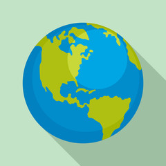 Earth planet icon. Flat illustration of earth planet vector icon for web design