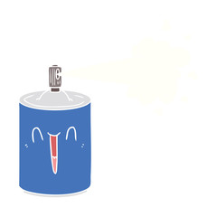 flat color style cartoon aerosol spray can