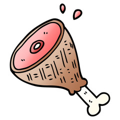 cartoon doodle cooked meat