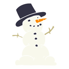 cartoon doodle traditional snowman