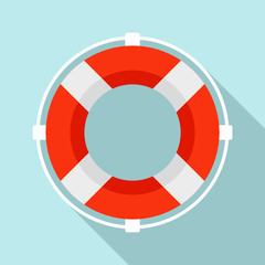 Life buoy solution icon. Flat illustration of life buoy solution vector icon for web design