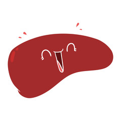 flat color style cartoon healthy liver