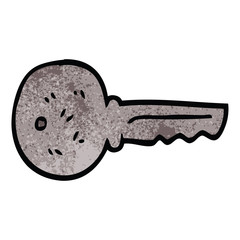 cartoon doodle metal key