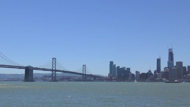 The Bay Bridge as seen from Treasure Island, San Francisco, California, USA