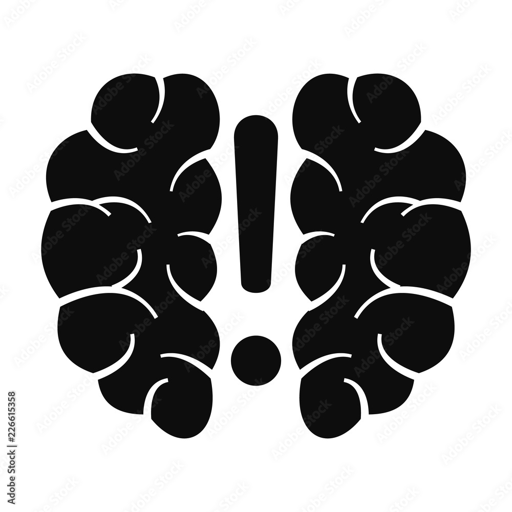 Poster brain solution icon. simple illustration of brain solution vector icon for web design isolated on wh